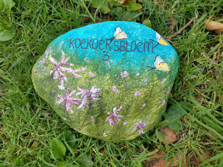 Steen met Koekoeksbloemen,Acryl 2025